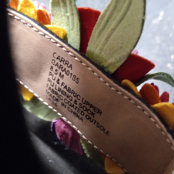 Betsey Johnson Striped Heels with Floral Accents - Picture 3 of 9